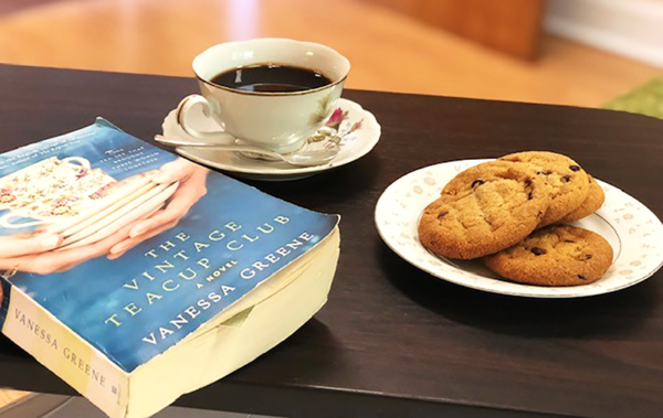 Coffee cookies and a book