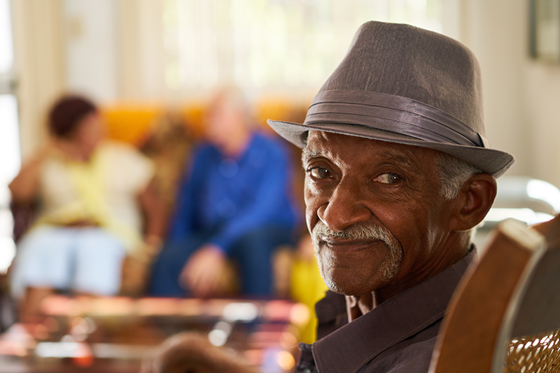 Elderly man in fedora