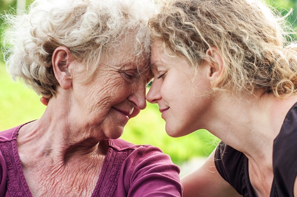 Mother and daughter having a moment