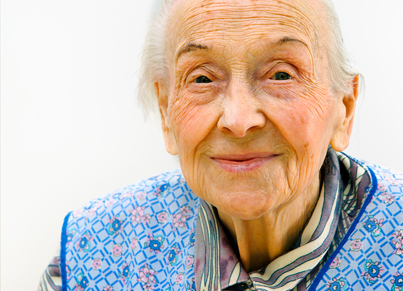 Elderly woman smiling